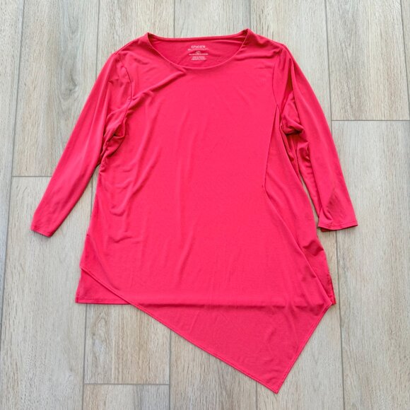Chicoβs Ultimate Tee π Asymmetrical Hem Top β Coral Pink, Size 1 (M/L) πΈβ¨ - Picture 8 of 12